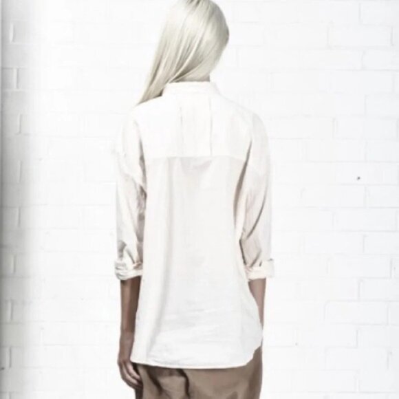 FREE PEOPLE One Teaspoon Women's Button Down Shirt Gauze Poplin Cotton White XS - Picture 13 of 16